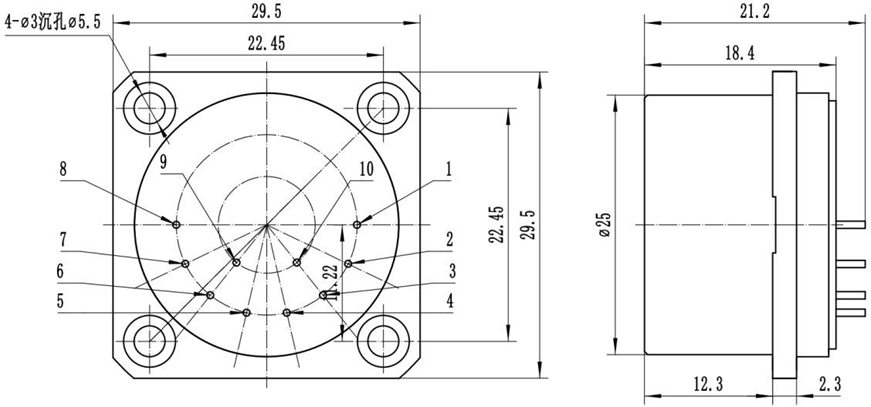 Quartz Flexure Accelerometer Dimensions