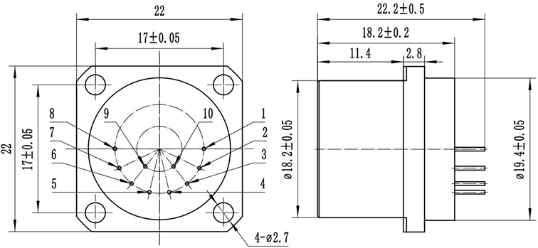 Quartz Flexure Accelerometer Dimensions