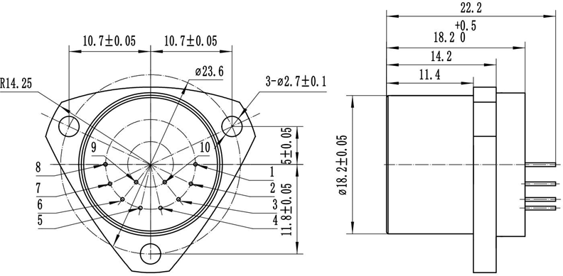 Quartz Flexure Accelerometer Dimensions