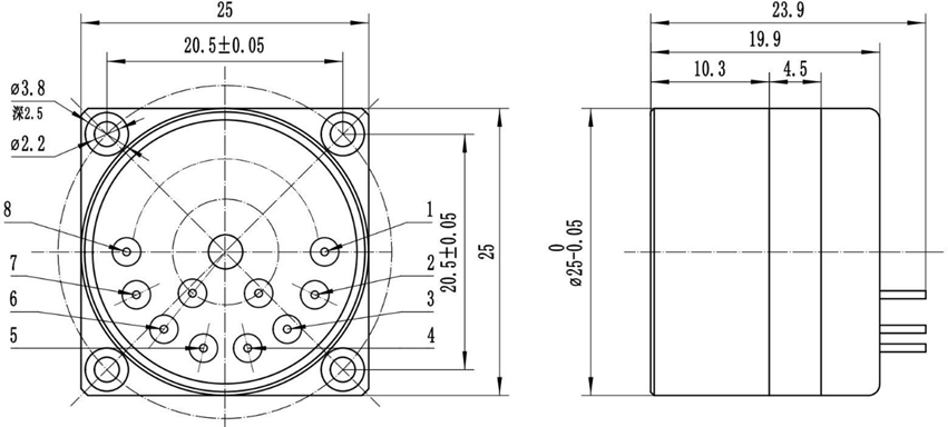 Quartz Flexure Accelerometer Dimensions