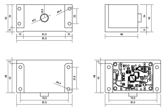 inclination sensors Dimensions