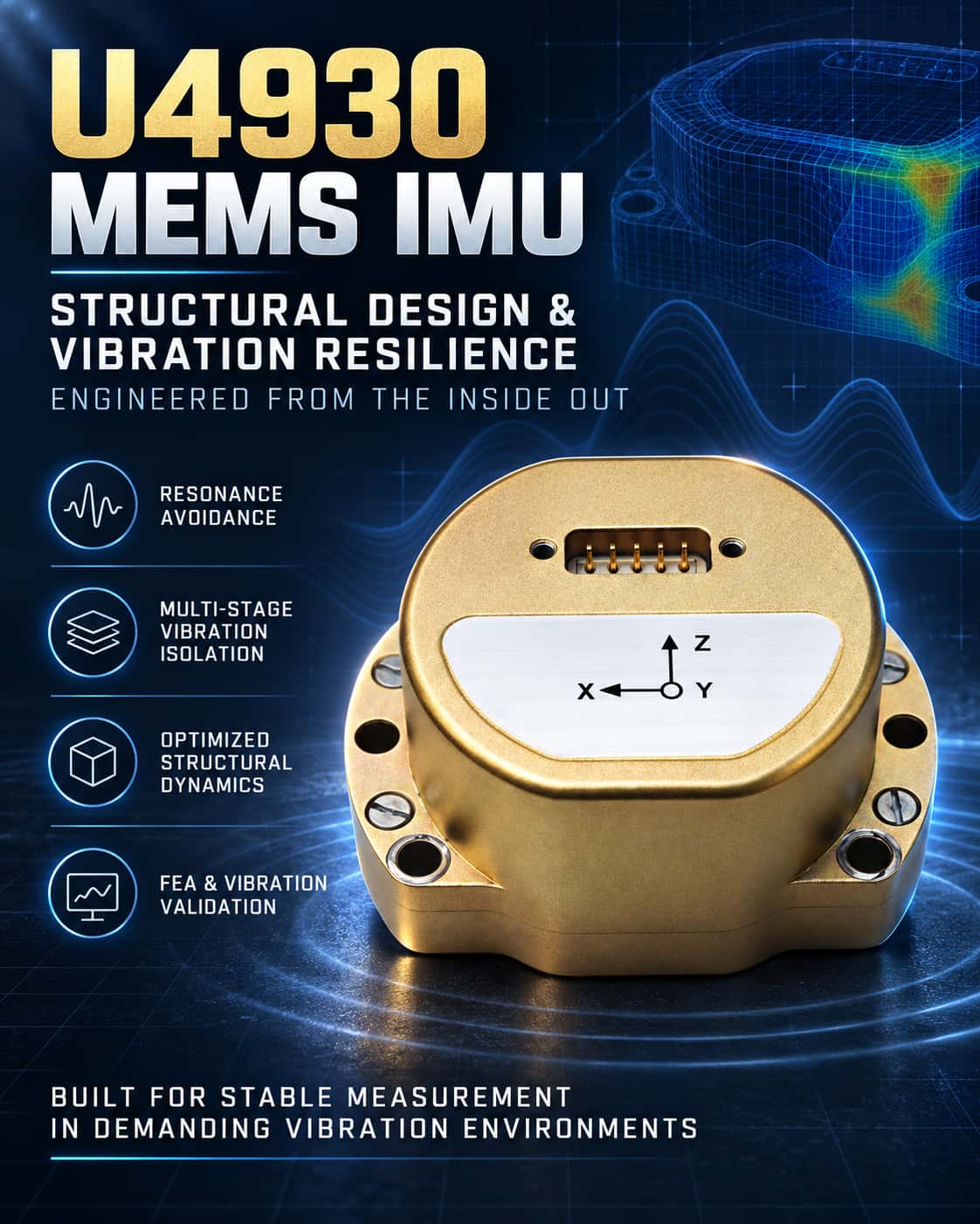 التصميم الهيكلي وتحليل مقاومة الاهتزاز لوحدة القياس بالقصور الذاتي الكهروميكانيكية الدقيقة (MEMS IMU)